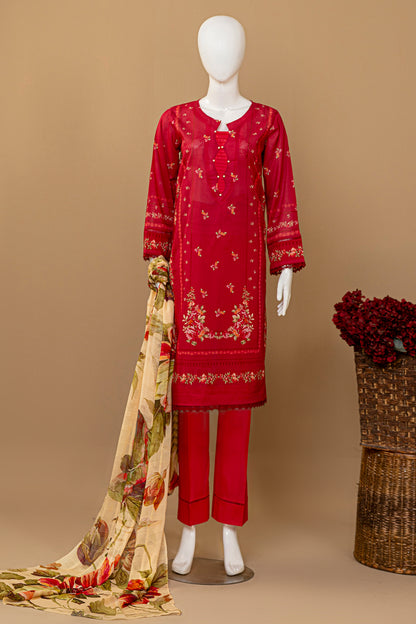 3 Piece - Digitally Printed Lawn - D907