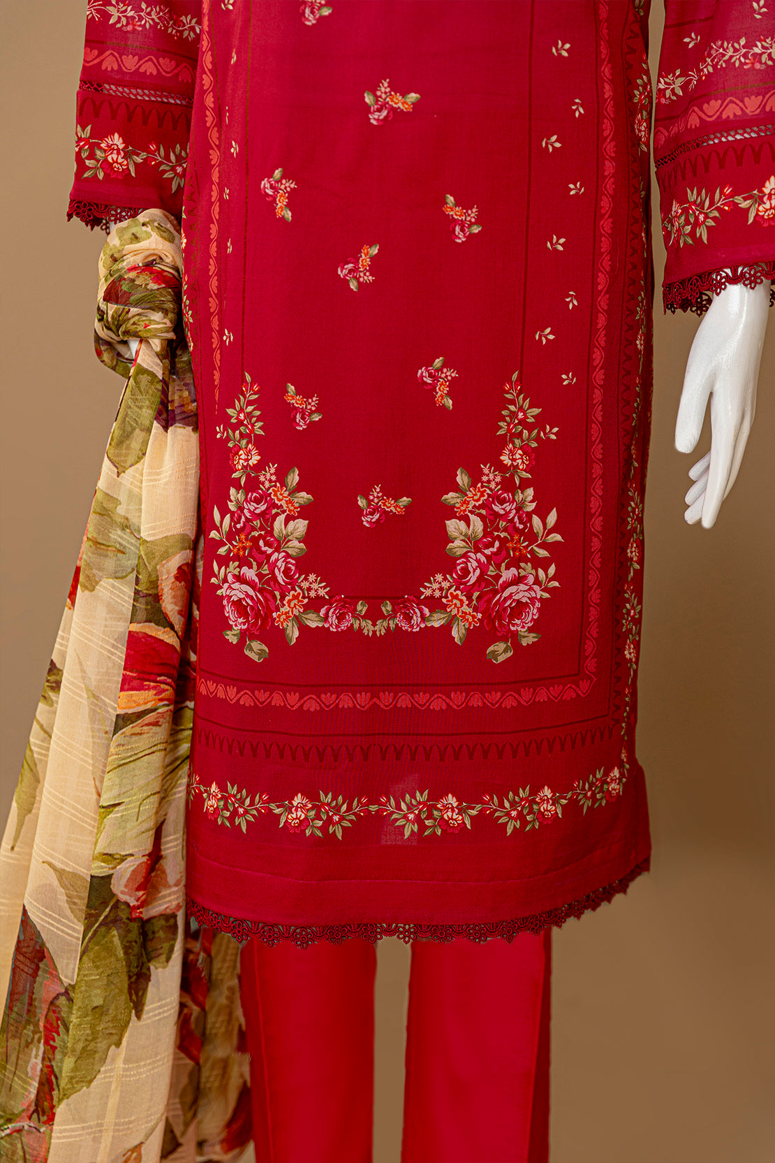 3 Piece - Digitally Printed Lawn - D907