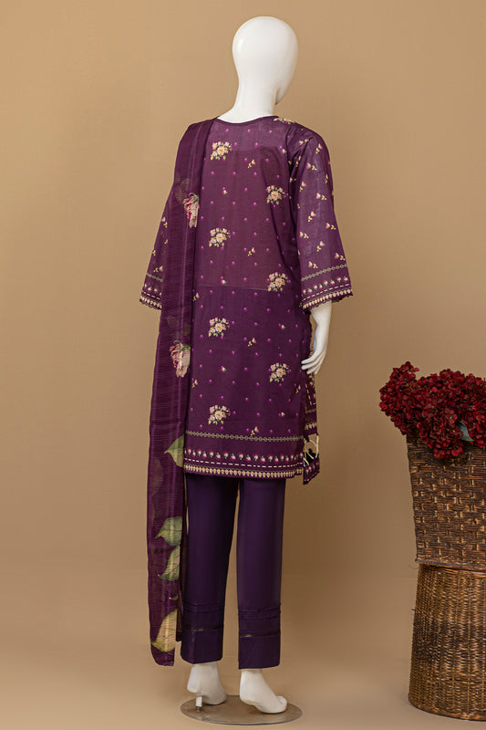 3 Piece - Digitally Printed Lawn - D909