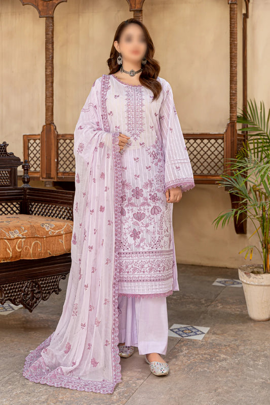 3 Piece - Embroidered Lawn - Farasha 102