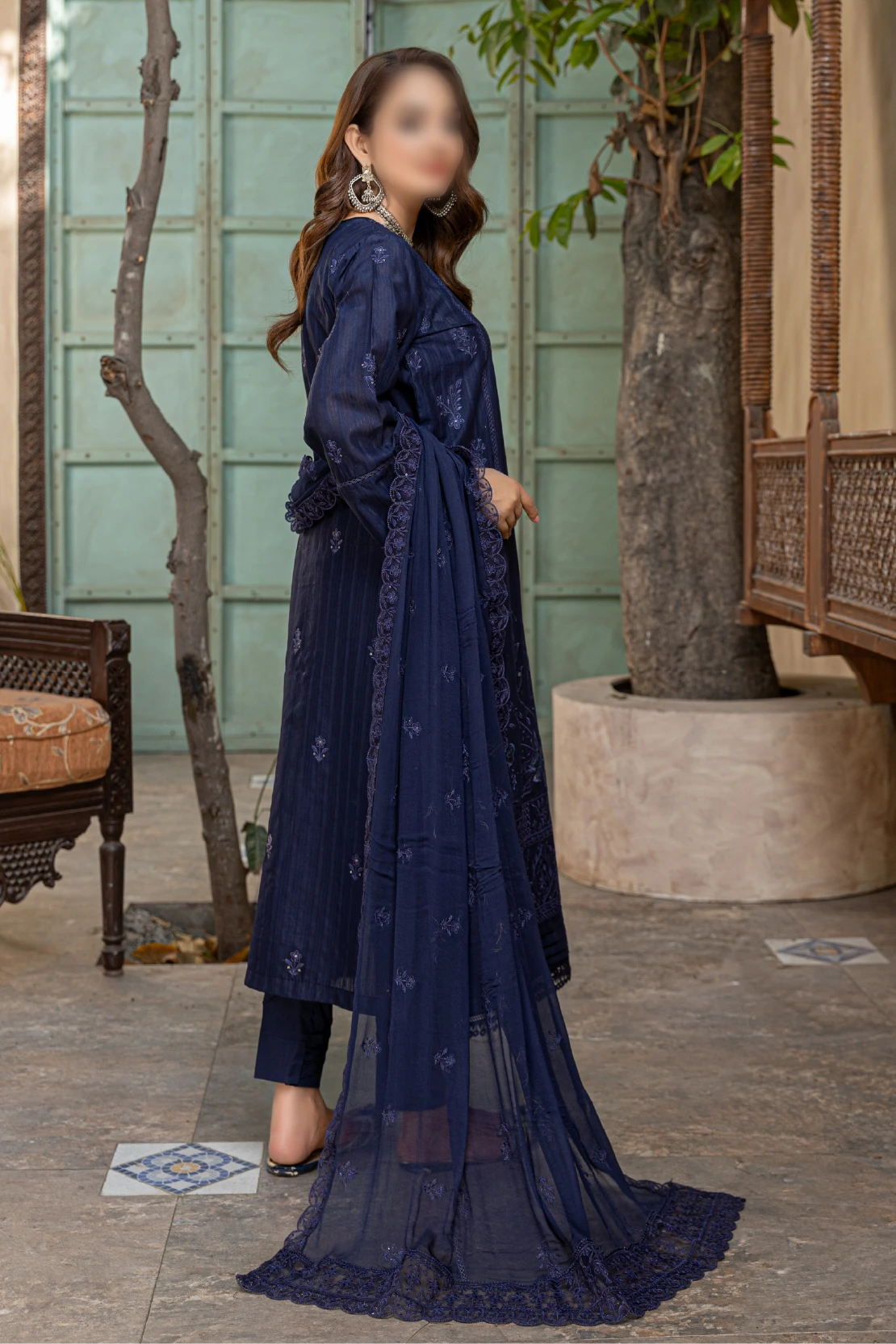 3 Piece - Embroidered Lawn - Farasha 108