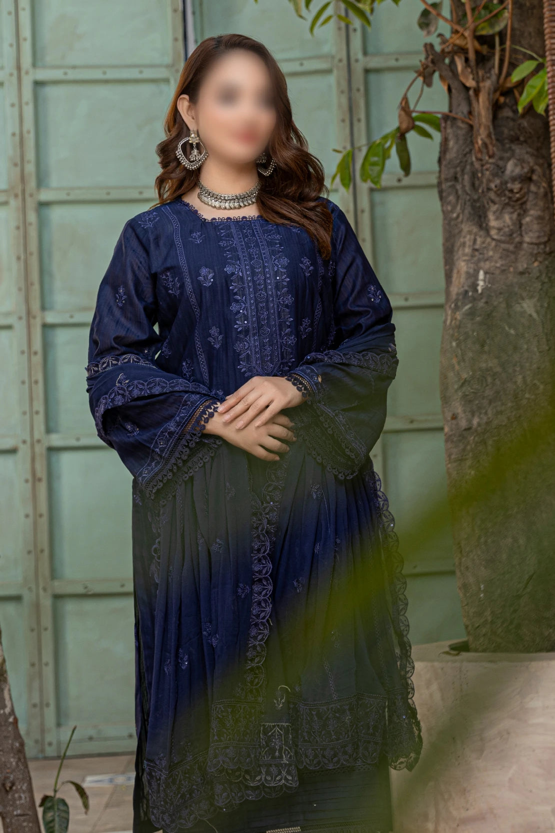3 Piece - Embroidered Lawn - Farasha 108