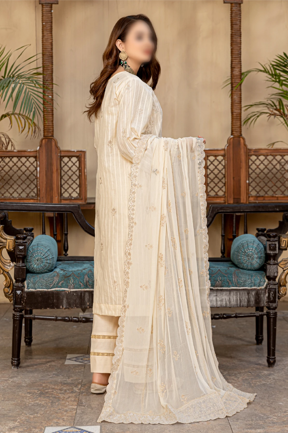 3 Piece - Embroidered Lawn - Farasha 107