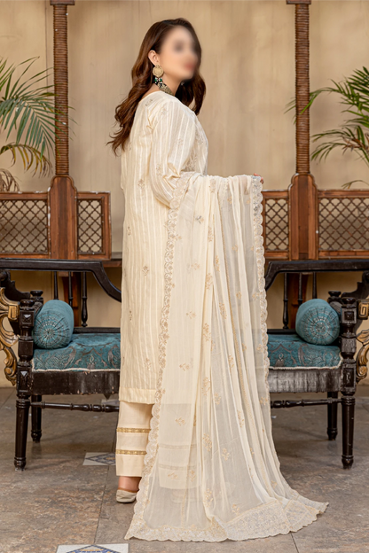 3 Piece - Embroidered Lawn - Farasha 107