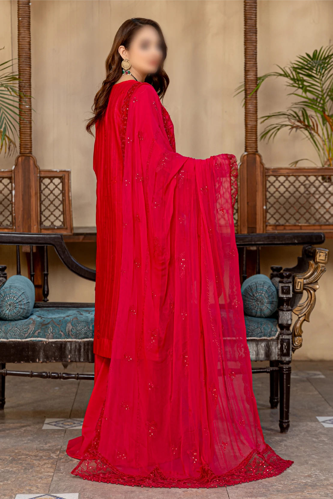3 Piece - Embroidered Lawn - Farasha 104