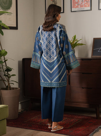 2 Piece - Printed Khaddar - Azure