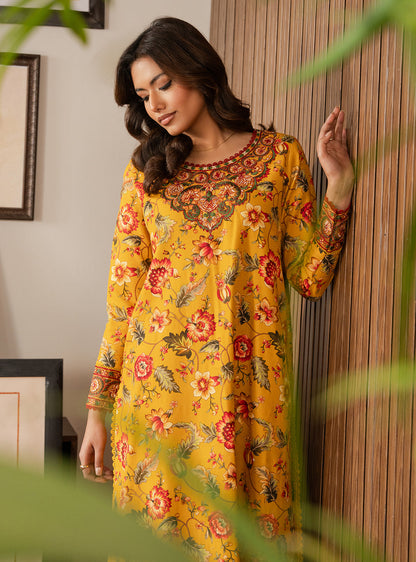 2 Piece - Printed Khaddar - Sunlit Petal