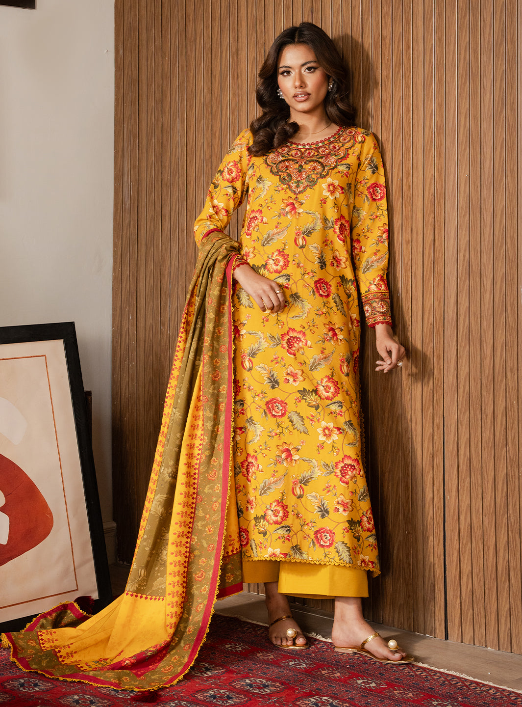 2 Piece - Printed Khaddar - Sunlit Petal
