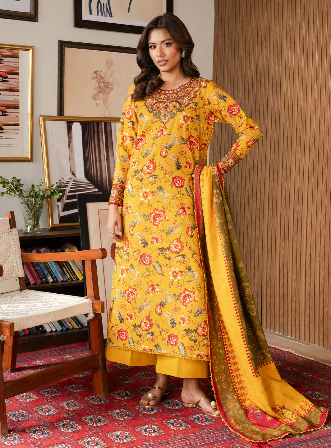 2 Piece - Printed Khaddar - Sunlit Petal