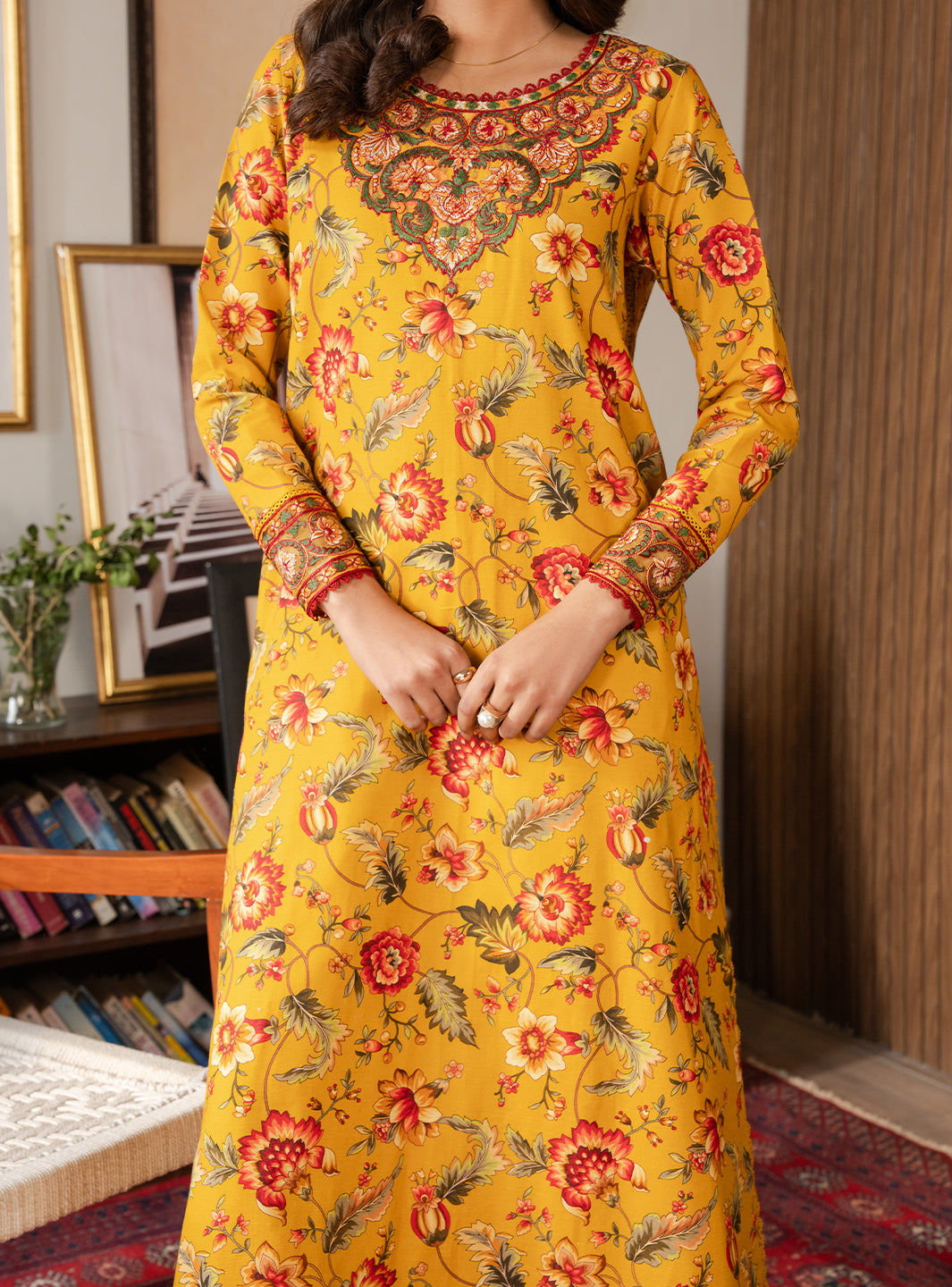 2 Piece - Printed Khaddar - Sunlit Petal