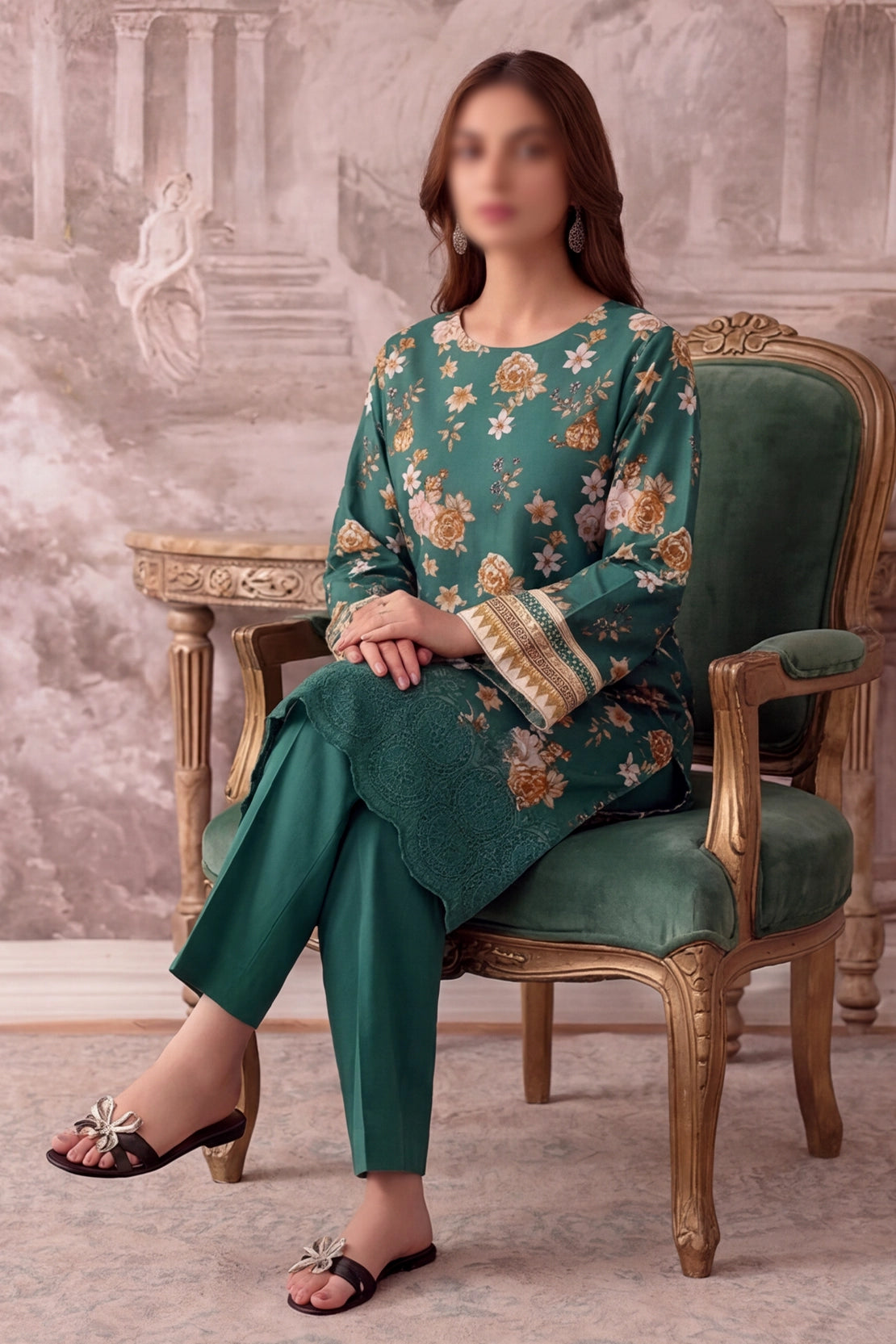 2 Piece - Embroidered Lawn - Fantak 169