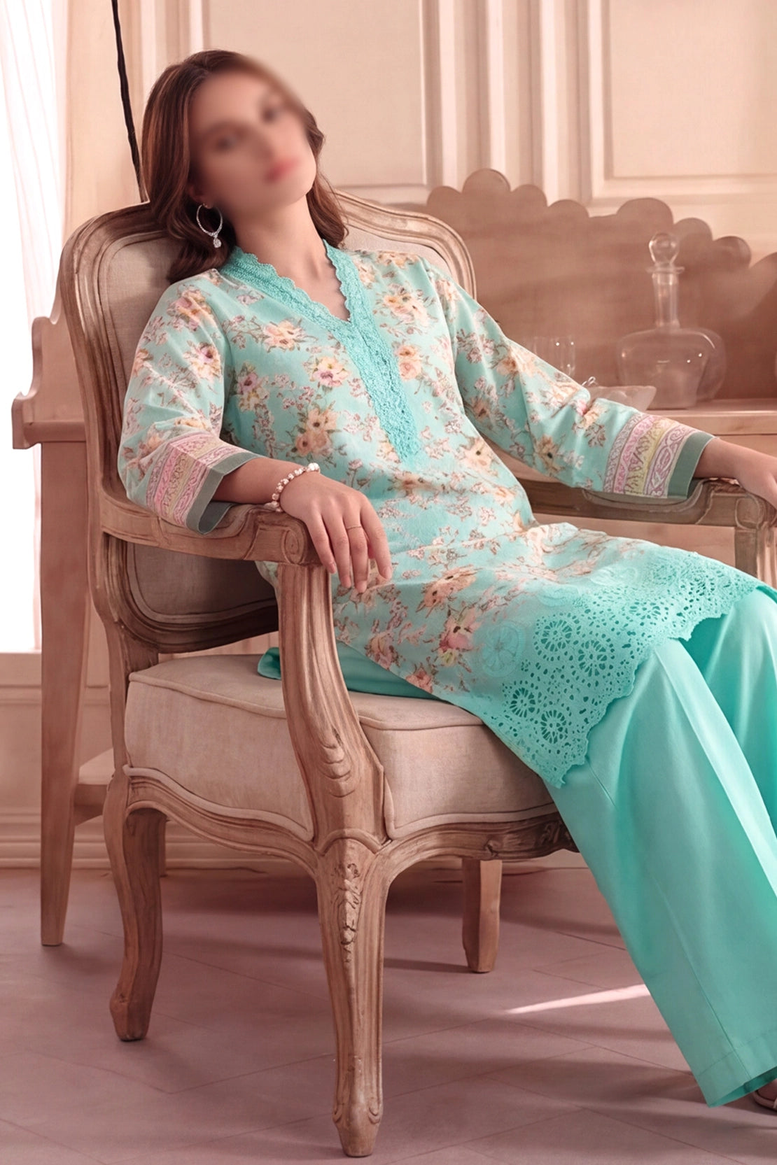 2 Piece - Embroidered Lawn - Fantak 173