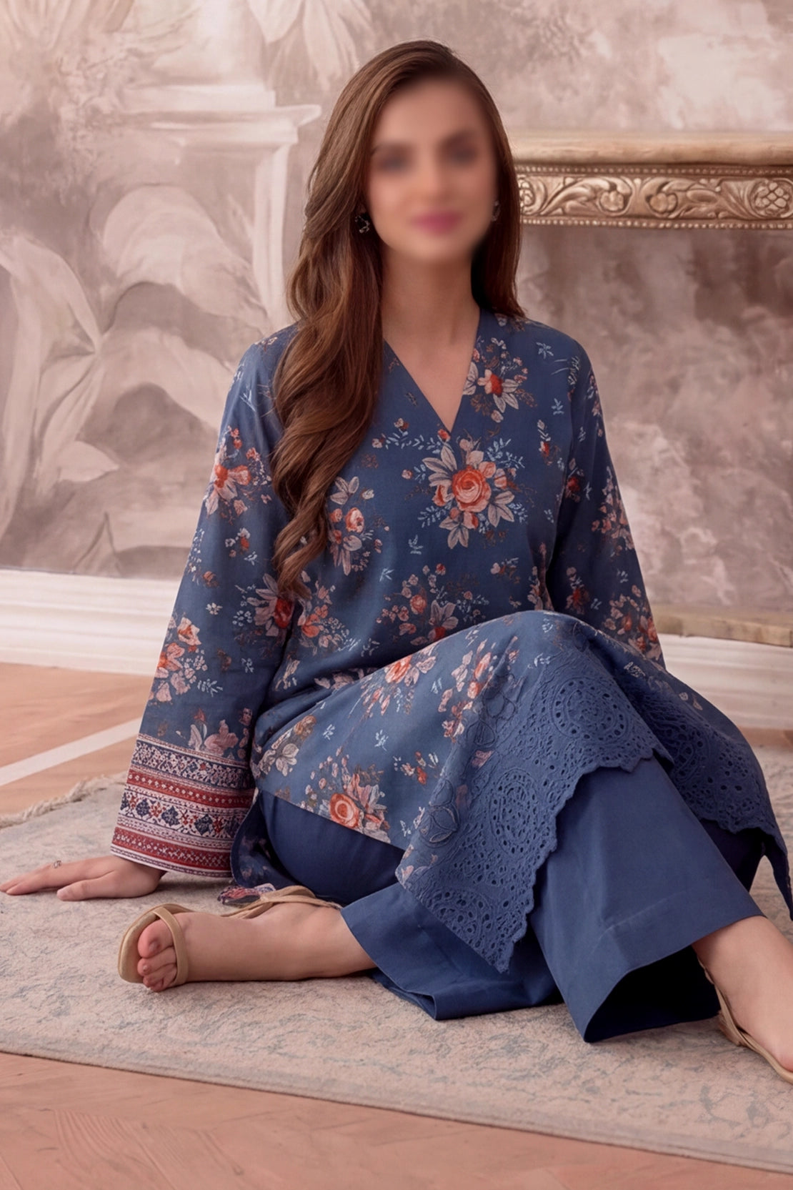 2 Piece - Embroidered Lawn - Fantak 174
