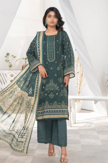 3 Piece - Embroidered Lawn - Jasmine 804