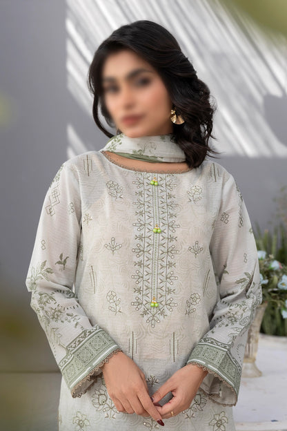 3 Piece - Embroidered Lawn - Jasmine 805