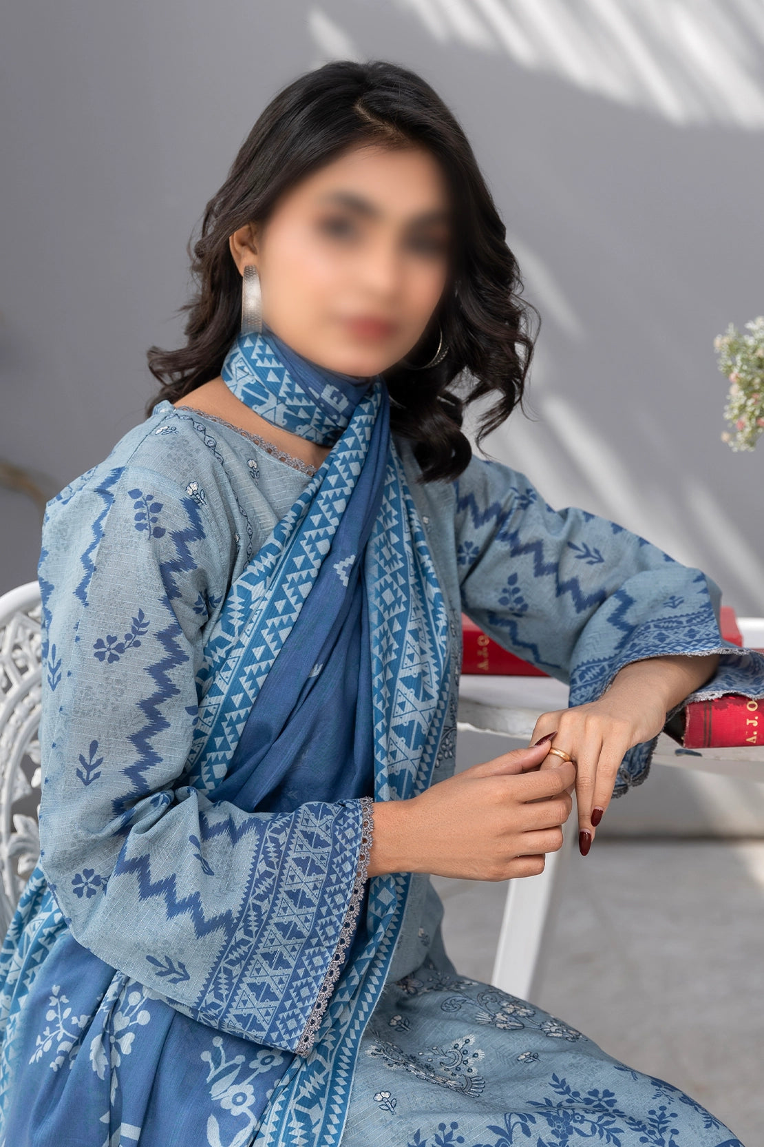 3 Piece - Embroidered Lawn - Jasmine 806