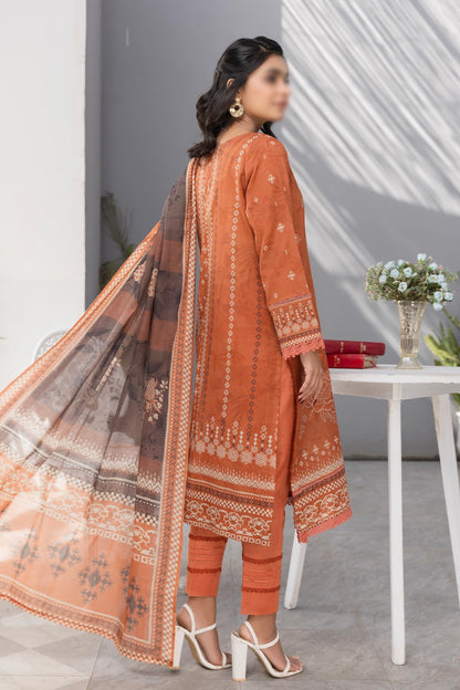 3 Piece - Embroidered Lawn - Jasmine 808