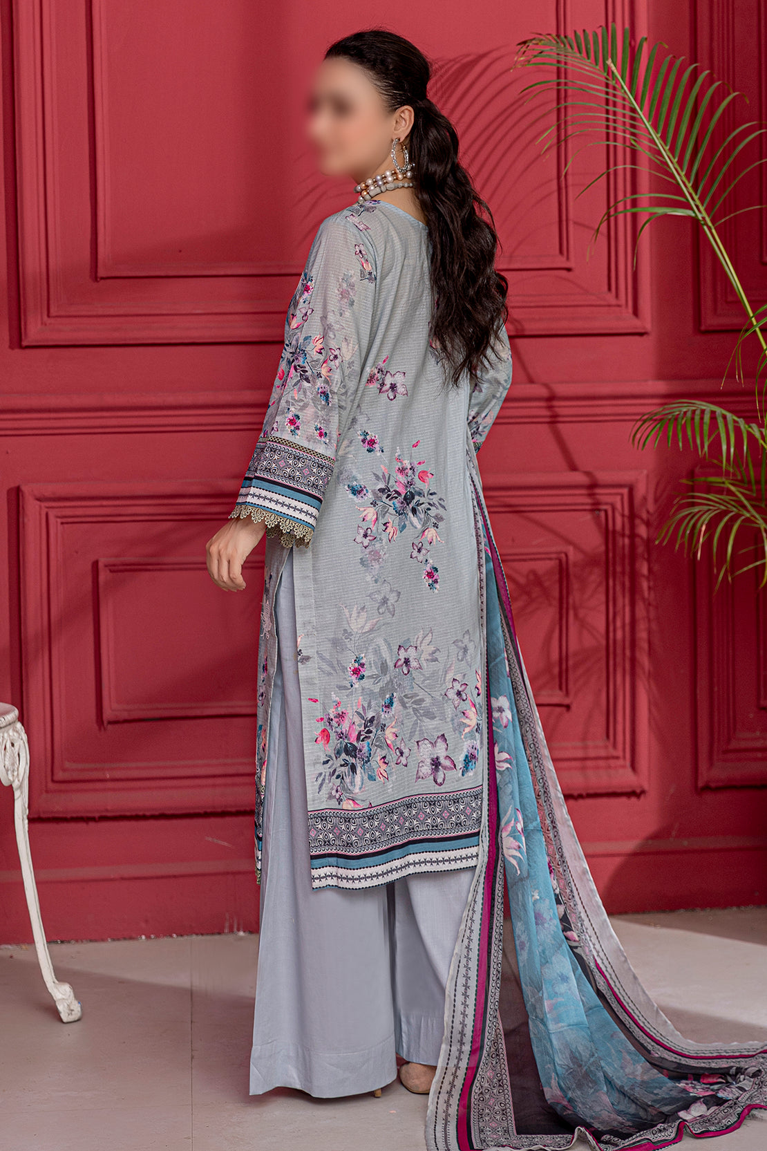 3 Piece - Embroidered Lawn  - Luna 110