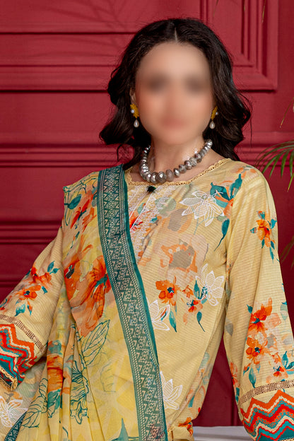 3 Piece - Embroidered Lawn  - Luna 102