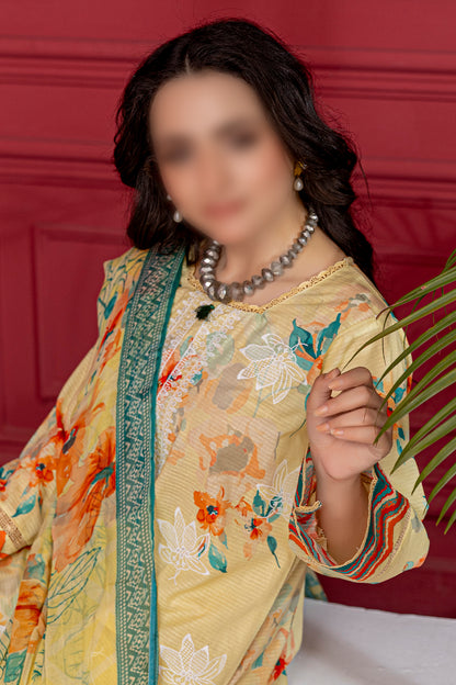 3 Piece - Embroidered Lawn  - Luna 102
