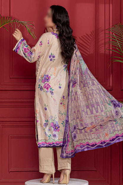 3 Piece - Embroidered Lawn  - Luna 105