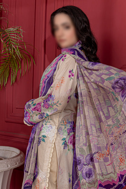 3 Piece - Embroidered Lawn  - Luna 105