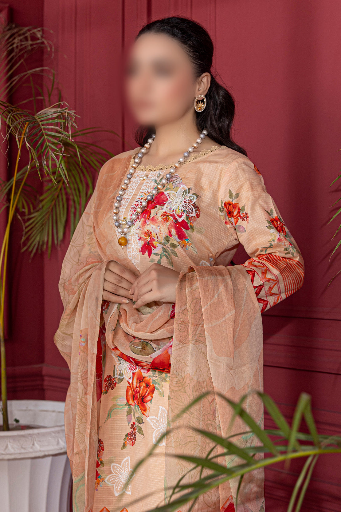 3 Piece - Embroidered Lawn  - Luna 106