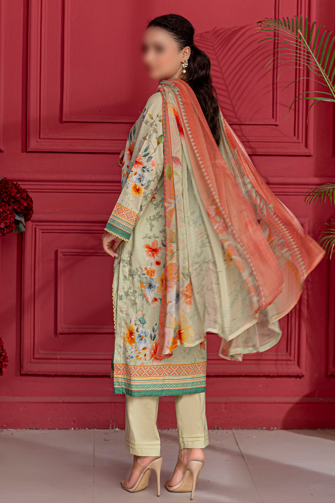 3 Piece - Embroidered Lawn  - Luna 107