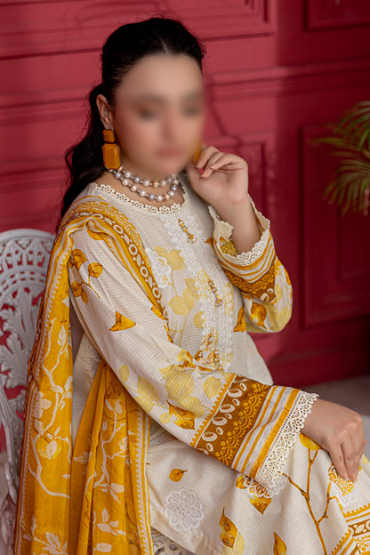 3 Piece - Embroidered Lawn  - Luna 109