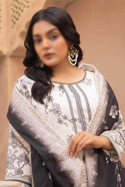 3 Piece - Digitally Printed Lawn - Mahnoosh 102