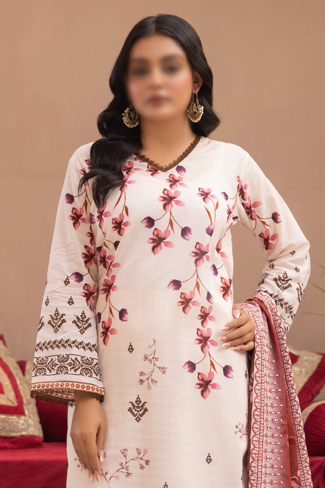 3 Piece - Digitally Printed Lawn - Mahnoosh 105