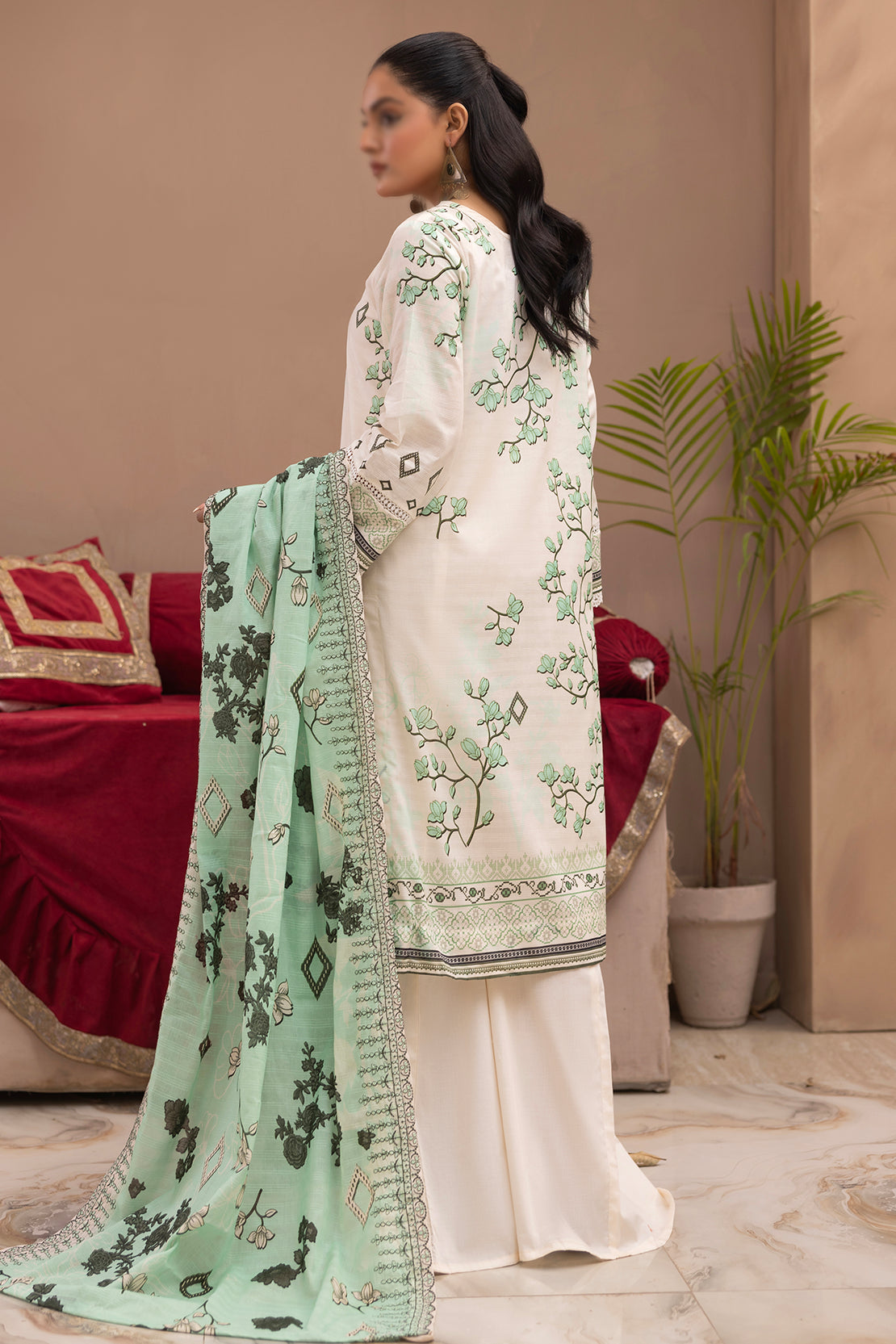 3 Piece - Digitally Printed Lawn - Mahnoosh 106