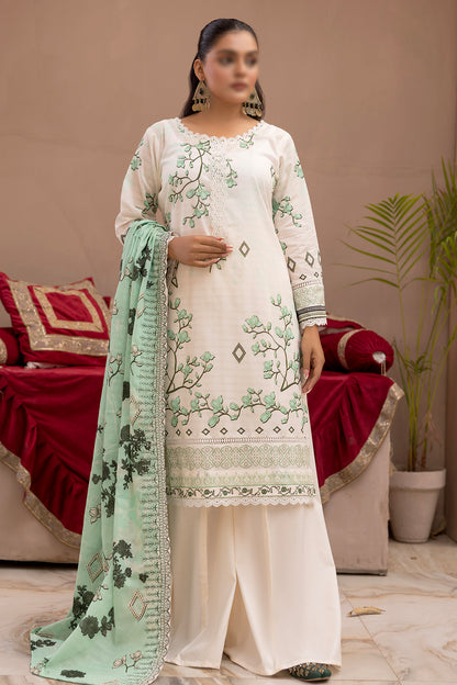 3 Piece - Digitally Printed Lawn - Mahnoosh 106