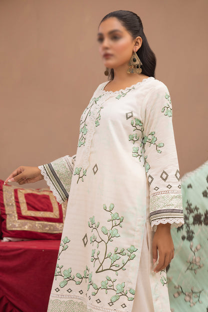 3 Piece - Digitally Printed Lawn - Mahnoosh 106