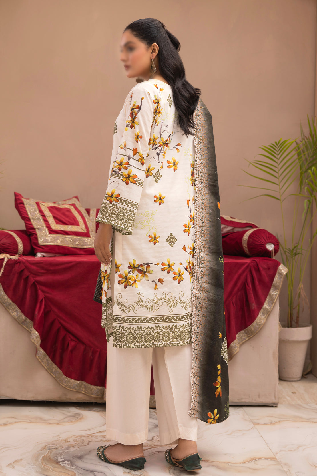 3 Piece - Digitally Printed Lawn - Mahnoosh 107