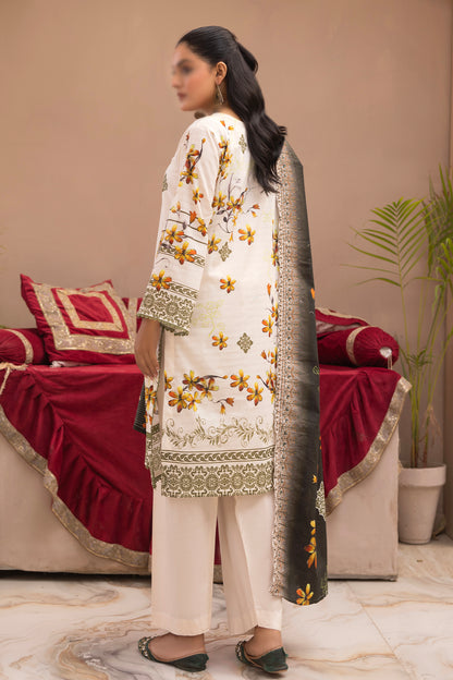 3 Piece - Digitally Printed Lawn - Mahnoosh 107