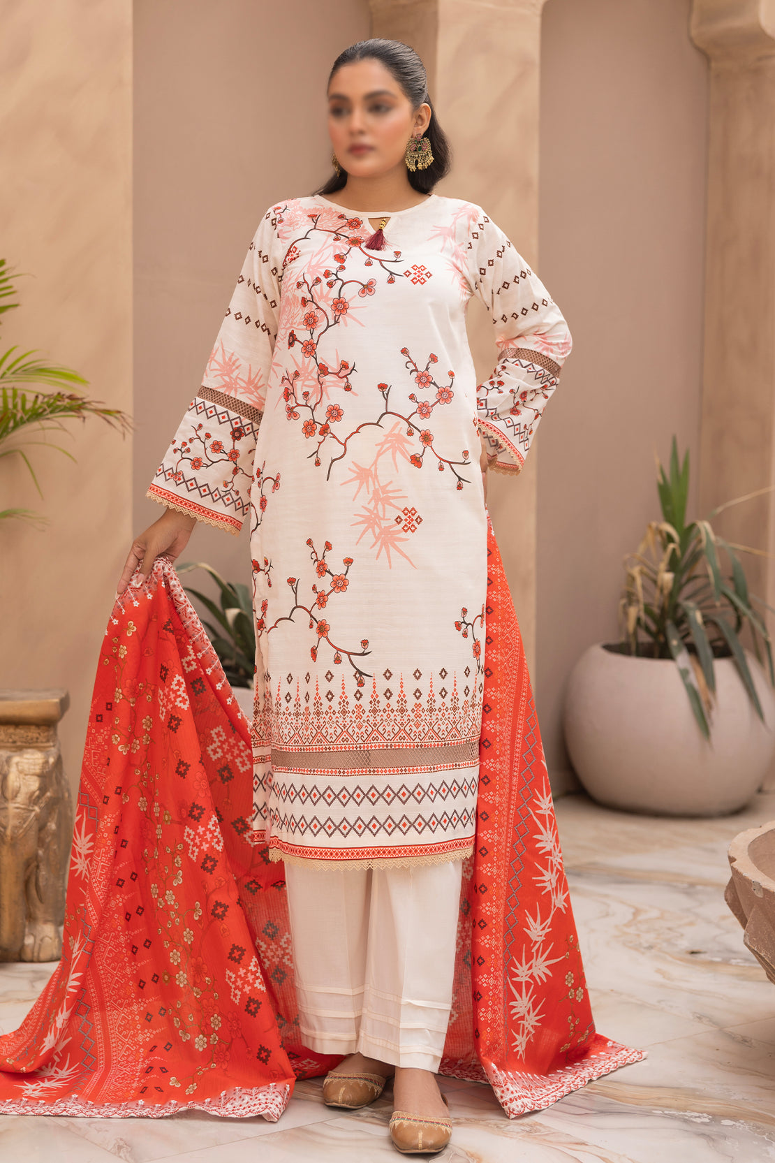 3 Piece - Digitally Printed Lawn - Mahnoosh 108