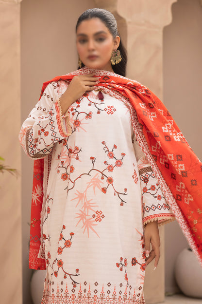 3 Piece - Digitally Printed Lawn - Mahnoosh 108