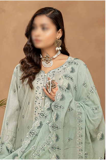 3 Piece - Embroidered Lawn - Nikhar 102