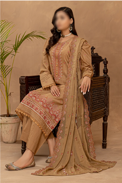 3 Piece - Embroidered Lawn - Nikhar 103