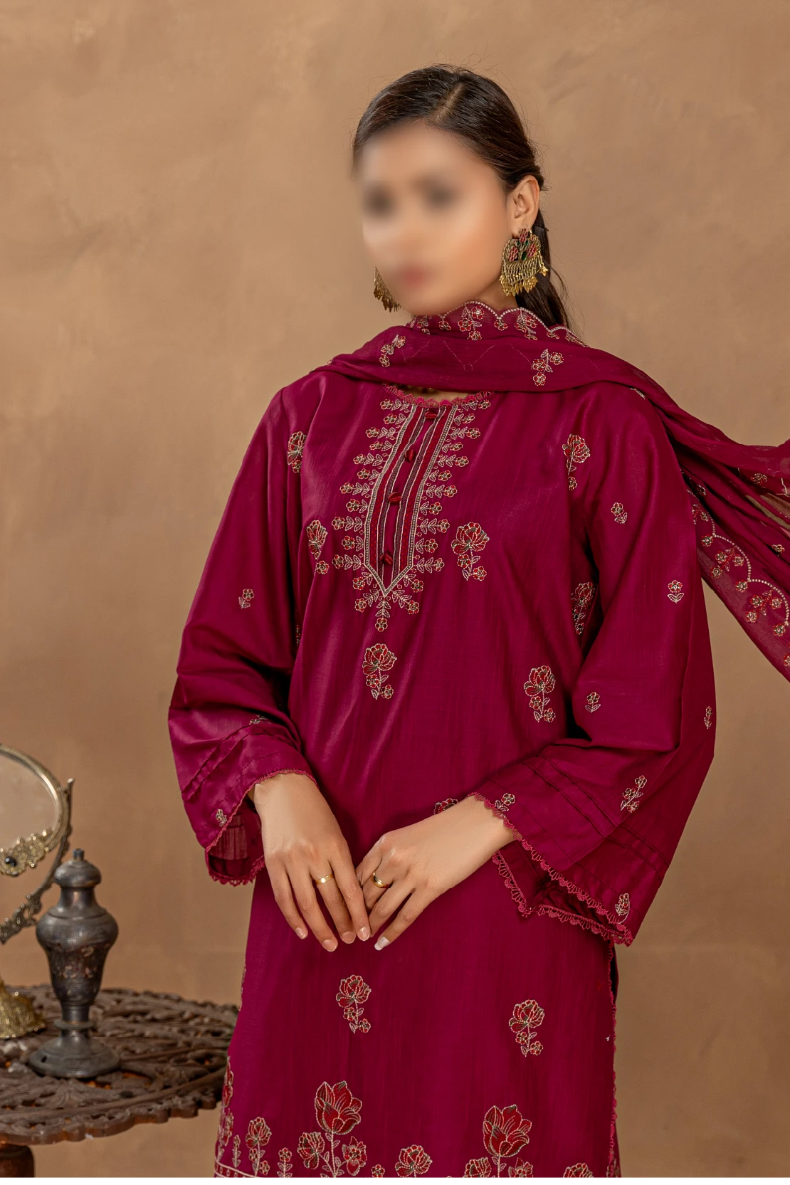 3 Piece - Embroidered Lawn - Nikhar 107