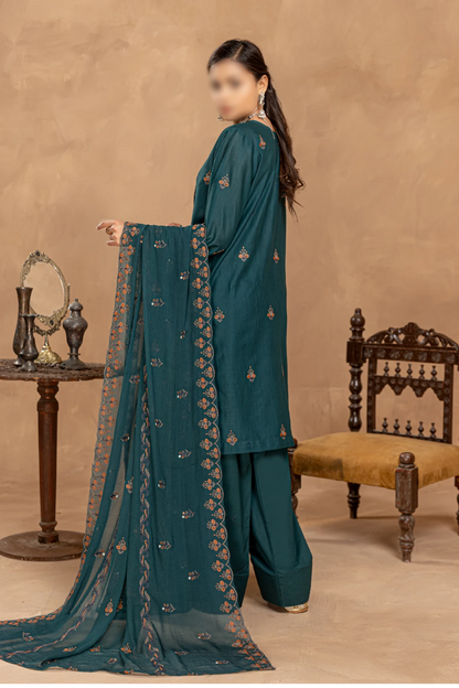 3 Piece - Embroidered Lawn - Nikhar 108