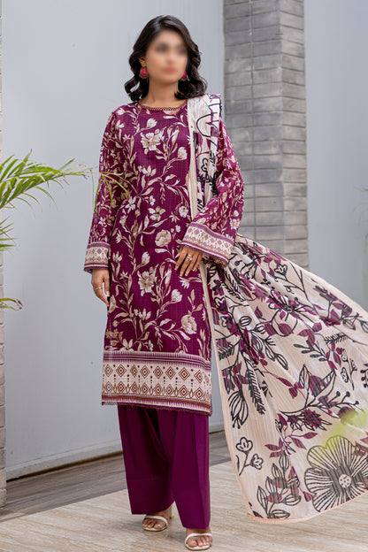3 Piece - Digitally Printed Lawn - Nureh 901