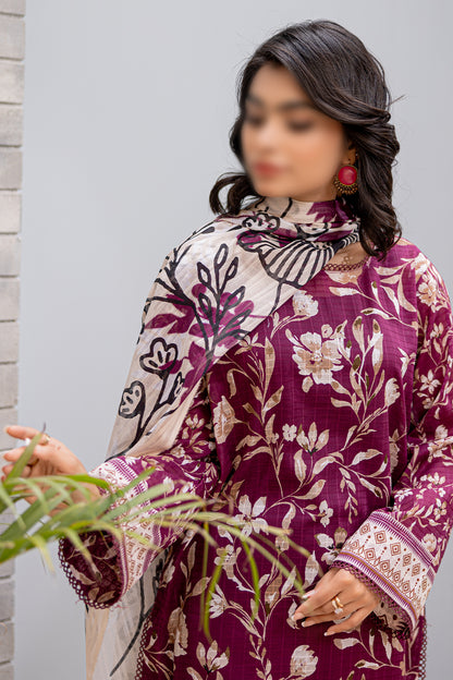 3 Piece - Digitally Printed Lawn - Nureh 901