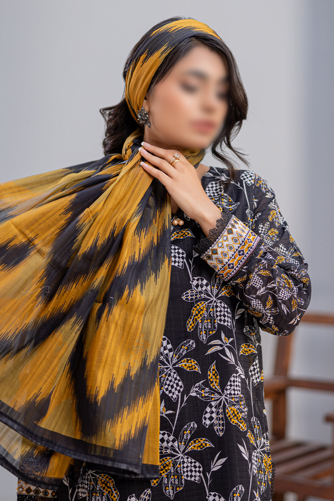 3 Piece - Digitally Printed Lawn - Nureh 910