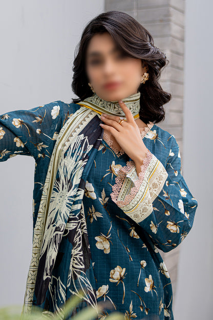 3 Piece - Digitally Printed Lawn - Nureh 902