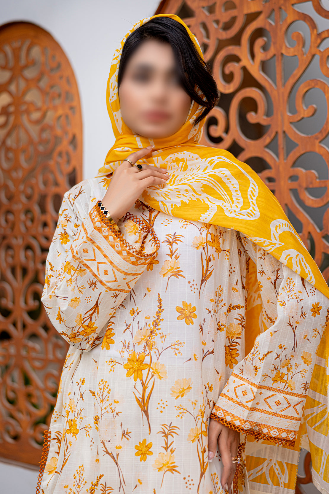 3 Piece - Digitally Printed Lawn - Nureh 904