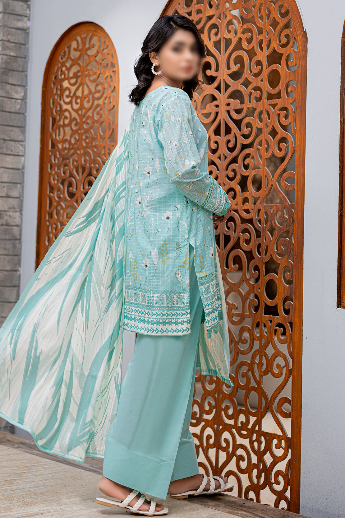 3 Piece - Digitally Printed Lawn - Nureh 905