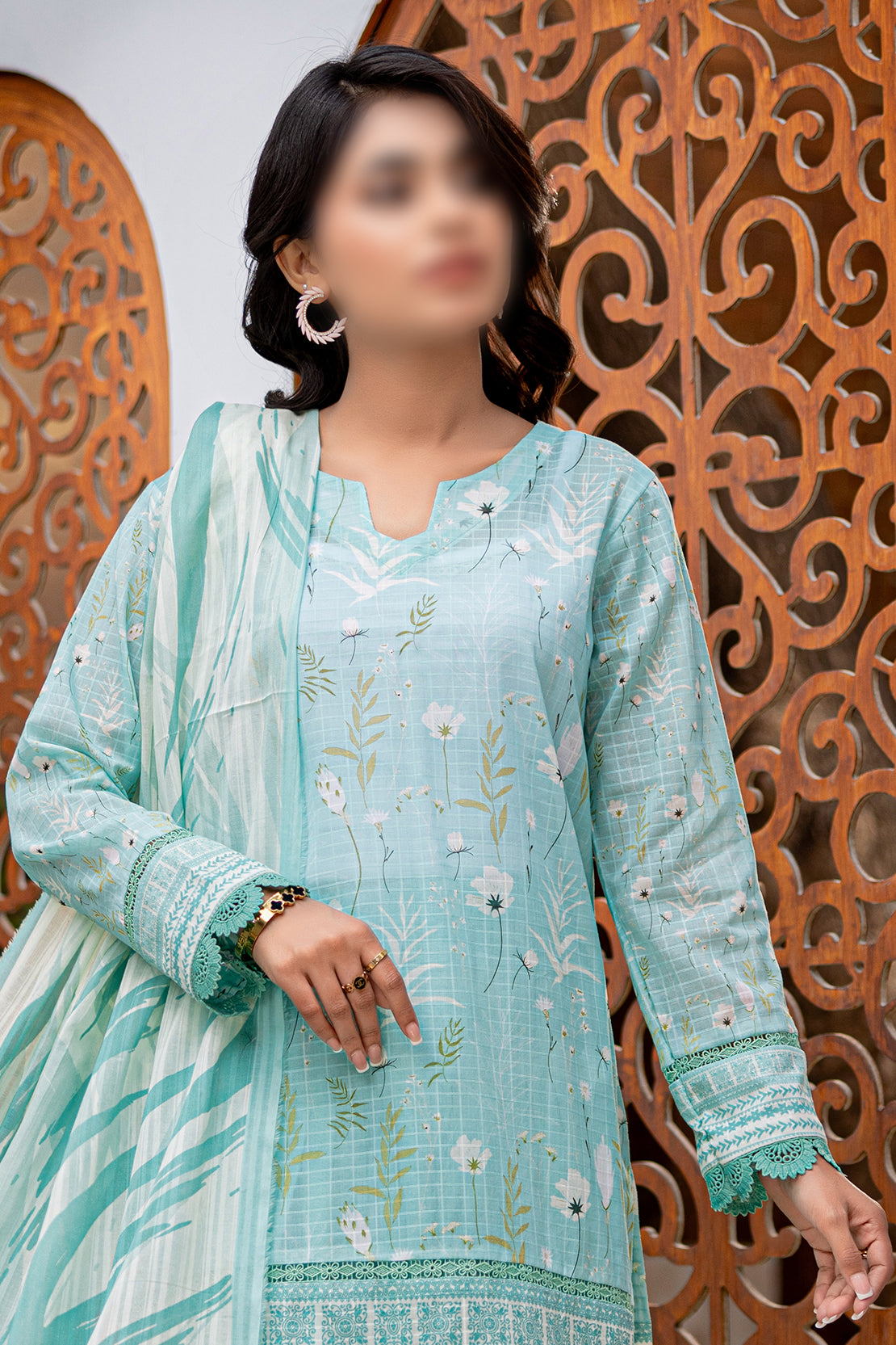 3 Piece - Digitally Printed Lawn - Nureh 905