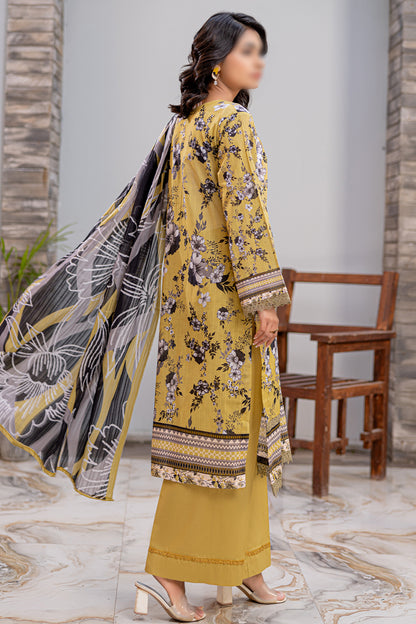 3 Piece - Digitally Printed Lawn - Nureh 907